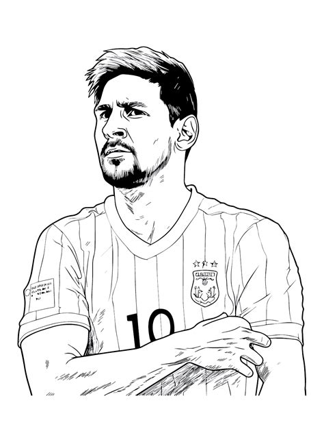 free messi colouring pages